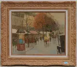 Strassenszene by Oscar Pinheiro, oil on canvas, offered Mar 2023