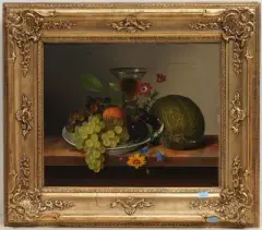 Gegenstücke: Früchtestillleben by Erdmann Schultz, oil on canvas, sold Mar 2023