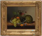 Gegenstücke: Früchtestillleben by Erdmann Schultz, oil on canvas, sold Mar 2023