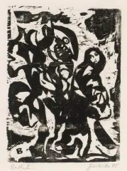 Ballade by Hubert Berke, 1945, woodcut, offered Mar 2023