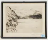 Am Walchensee by Lovis Corinth, 1923, etching, sold Mar 2023