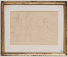 Drei Jünglinge by Werner Gilles, ink, sold Mar 2023