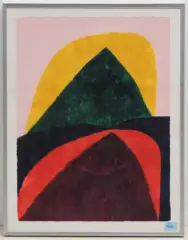 Potoji Turice" (?) by Carol Summers, color woodcut, sold Mar 2023