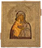 Russisch, 19.Jh by Gottesmutter Feodorowskaja mit Basma, tempera, offered Mar 2023