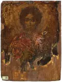 Griechisch, 18.Jh., fragmentarische Erhaltung by Hl. Panteleimon, tempera, sold Mar 2023