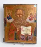 Russisch, 19.Jh by Hl. Nikolaus, tempera, sold Mar 2023