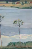 Aarelandschaft, um 1910 by Traugott Senn, oil on canvas, sold Mar 2023