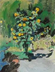 Sonnenblumen", 1934 by Cuno Amiet, oil on canvas, sold Mar 2023
