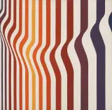 Hommage a Bridget Riley II", 1973 by Robert S. Gessner, oil on canvas, sold Mar 2023