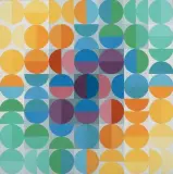 Farbpaare IV", 1973 by Robert S. Gessner, oil on canvas, sold Mar 2023