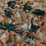 Hirschkäfer", 2002 by Urs Aeschbach, oil, offered Mar 2023