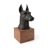 Untitled by Santiago de Santiago Hernandez, bronze sculpture of a Doberman Pinscher's head, sold Apr 2023