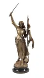 Jeanne D Arc by Hippolyte Moreau, bronze sculpture, sold Apr 2023