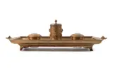 Untitled by Ferdinand Barbedienne Foundry, circa 1855, bronze inkstand, sold Apr 2023