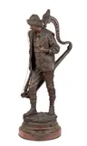SansFamille" ("Without Family" or "The Orphan Boy With His Harp") by Eutrope Bouret, circa 1889, bronze sculpture, sold Jun 2023