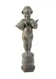 Duck Baby by Edith Barretto Stevens Parsons, bronze fountain figure modeled as a young child holding two ducks, sold Jun 2023