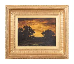 Deep Shadow Landscape by Ralph Albert Blakelock, oil on board, sold Jun 2023