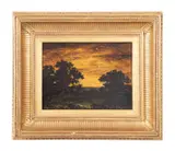 Deep Shadow Landscape by Ralph Albert Blakelock, oil on board, sold Jun 2023
