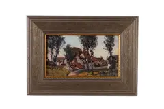 student of Henry Ossawa Tanner by William A. Harper, oil on French cigar box wood panel, sold Jun 2025