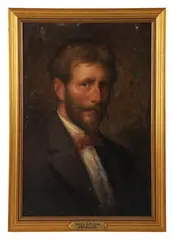 Self Portrait Painting by Henry E Kinney, oil on canvas, sold Jun 2025