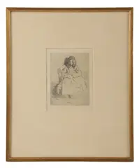 Untitled by James McNeill, etching "Annie Seated", sold Jun 2025