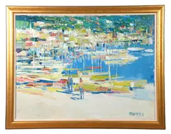 La Spezia" depicting the Italian harbor city by Italo Botti, oil on canvas, sold Jun 2025
