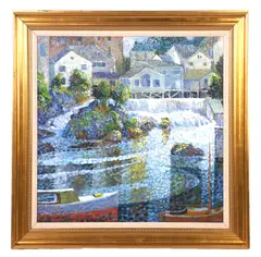 Camden Harbor by Imero Gobbato, oil on canvas, sold Jun 2025