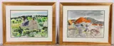 (2) Monhegan watercolors by Edward Christiana, watercolor on paper, sold Jul 2025