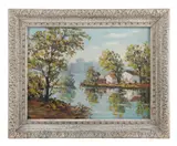 PA artist by Cesare Ricciardi, oil on canvas panel, sold Jul 2025