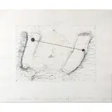 Wally's Map by William T. Wiley, 2017, etching with "Perhaps the Light Only Appears...," monoprint (verso), sold Aug 2022
