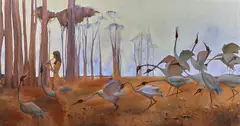 Calling the Herons by Sidney Lang, oil on canvas, sold Aug 2022