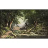 Native American Emcampment by Ransome Gillett Holdridge, 1891, oil on canvas, sold Aug 2022