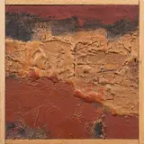 Desert Landscape by Louis Siegriest, 1968, oil and sand on masonite, sold Aug 2022