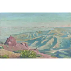 Devil's Pulpit by Charles Francis Adams, oil on canvasboard, sold Aug 2022