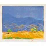 Rain in the Mountains (1926) by Gustave Baumann, 1956, woodcut in colors, sold Sep 2022