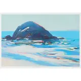 Sea Rocks by Gregory Kondos, 1987, lithograph in colors, sold Sep 2022