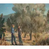 Evening by Victor Arnautoff, oil on canvas board, sold Sep 2022