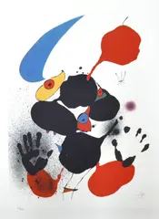 École Espagnol by Joan Miró, lithograph, sold Mar 2021