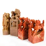 FOO DOGS by Shaolin Monk, CHINESE MARBLE FIGURINES: HORSES, sold Mar 2020