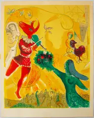 La Danse by Marc Chagall, circa 1951, Lithograph in Colors on Paper, sold Jun 2024