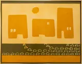 Abstract Cityscape by Mildred Hado, Acrylic on Masonite, sold Jun 2024