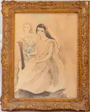 Dancer with Pierrot by Marie Laurencin, Lithograph in Colors on Paper, sold Jun 2024