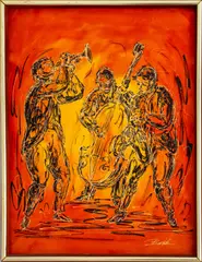 Musicians by Charles Burdick, Ink and Watercolor on Paper, sold Jun 2024