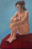 Pensive Nude by Penny Purpura, Oil on Canvas, sold Jun 2024