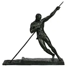 Untitled by Pierre le Faguays, bronze of a pole vaulter, sold Sep 2023