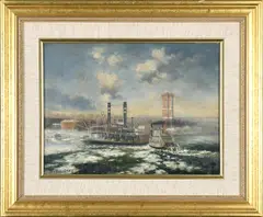 Untitled by Jack L. Gray, oil on wood board, sold Mar 2024