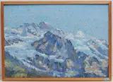 Gebirgslandschaft by Ernst Alfred Bohner, oil on board, sold Mar 2023
