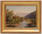 Près Iles d'Arve by Jean Philippe George, oil on paper, sold Mar 2023
