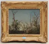 Haselsträucher über dem Genfersee by Jean Philippe George, oil on paper, sold Mar 2023