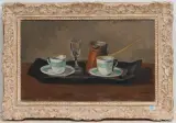 Stillleben mit Kaffeegeschirr by Ernest Hubert, oil on canvas, offered Mar 2023